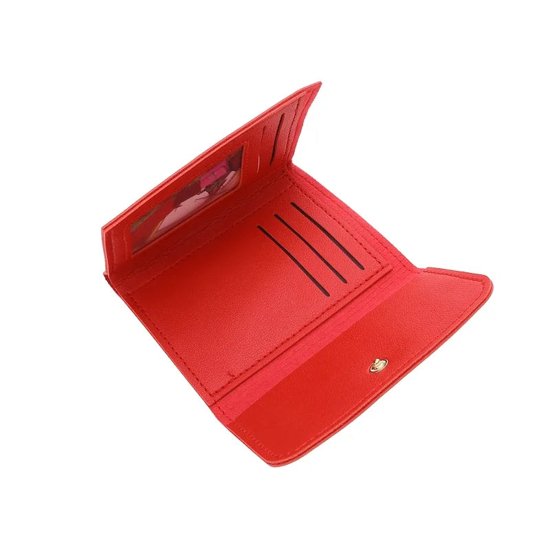 Niedliches Damen-Geldbeutel aus PU-Leder für Münzen und Karten – Kleine Geldbörse mit Schnappverschluss