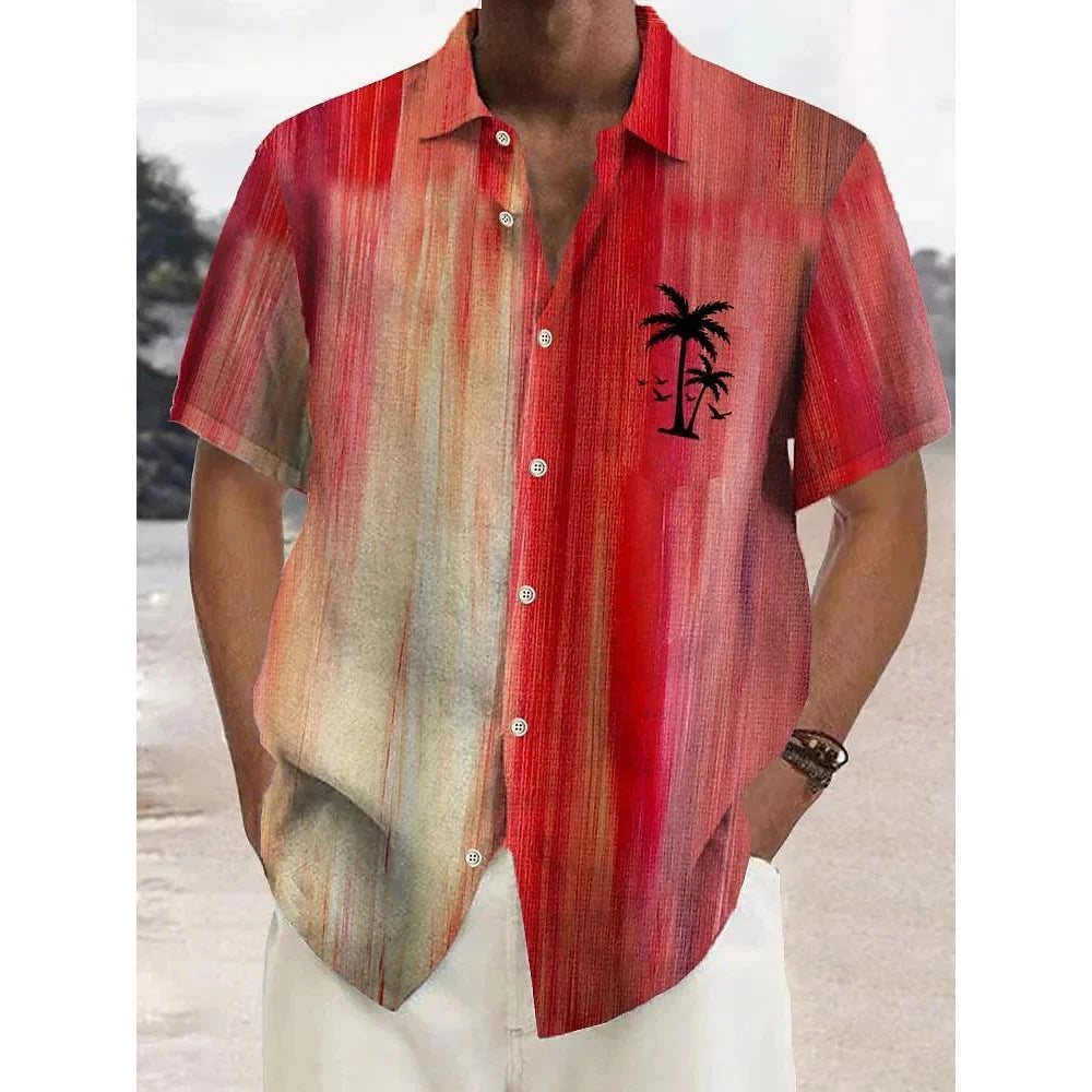 Hawaiian Shirts For Men Short Sleeve Tops New Coconut Treeo Graphic 3d Shirt Fashion Streetwear 5XL Summer Clothing Men's Blouse