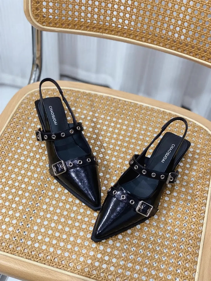 2025 Women’s Pointed Toe Sandals – Low Heels, Comfortable & Anti-Slip