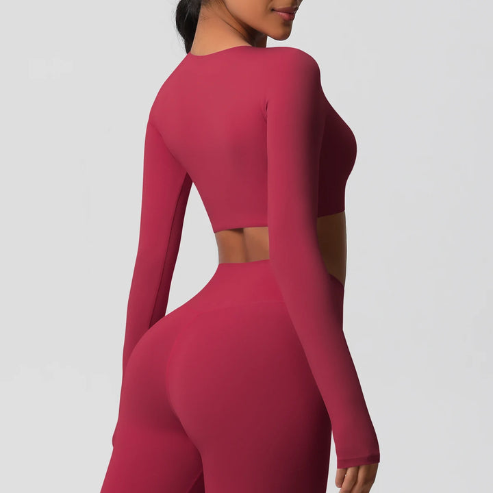 Yoga Shirts For Women Long Sleeve With Padded Fitness Running Gym Clothes Workout Dry Fit Breathable High Elastic Sports Top