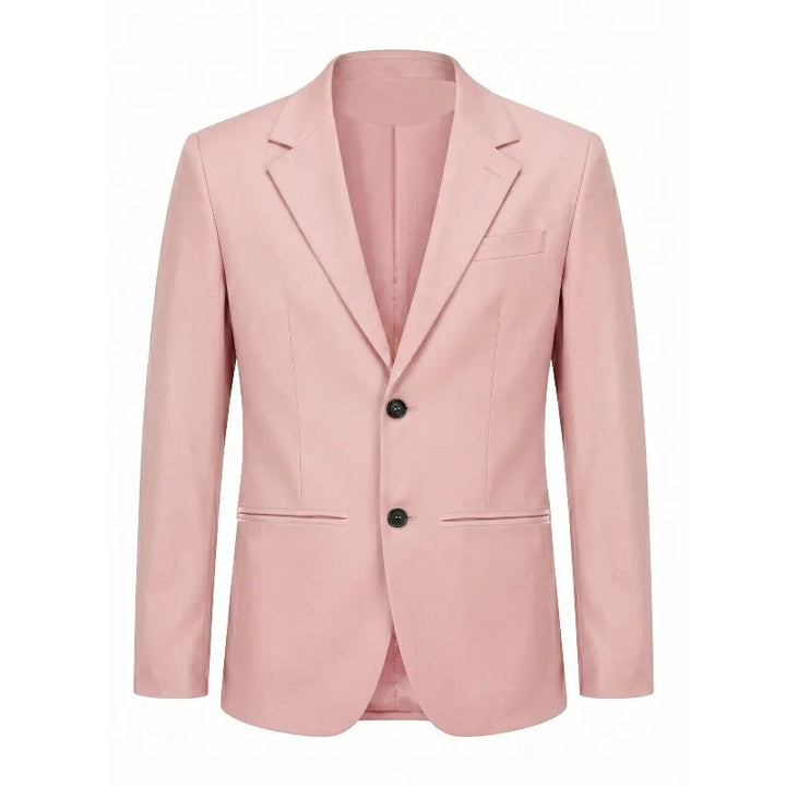 KIDWHXR Man Blazer Korean Slim Simple Solid Color Turn Down Collar Male Suit Outerwear Business Casual Long Sleeeve Men Coat