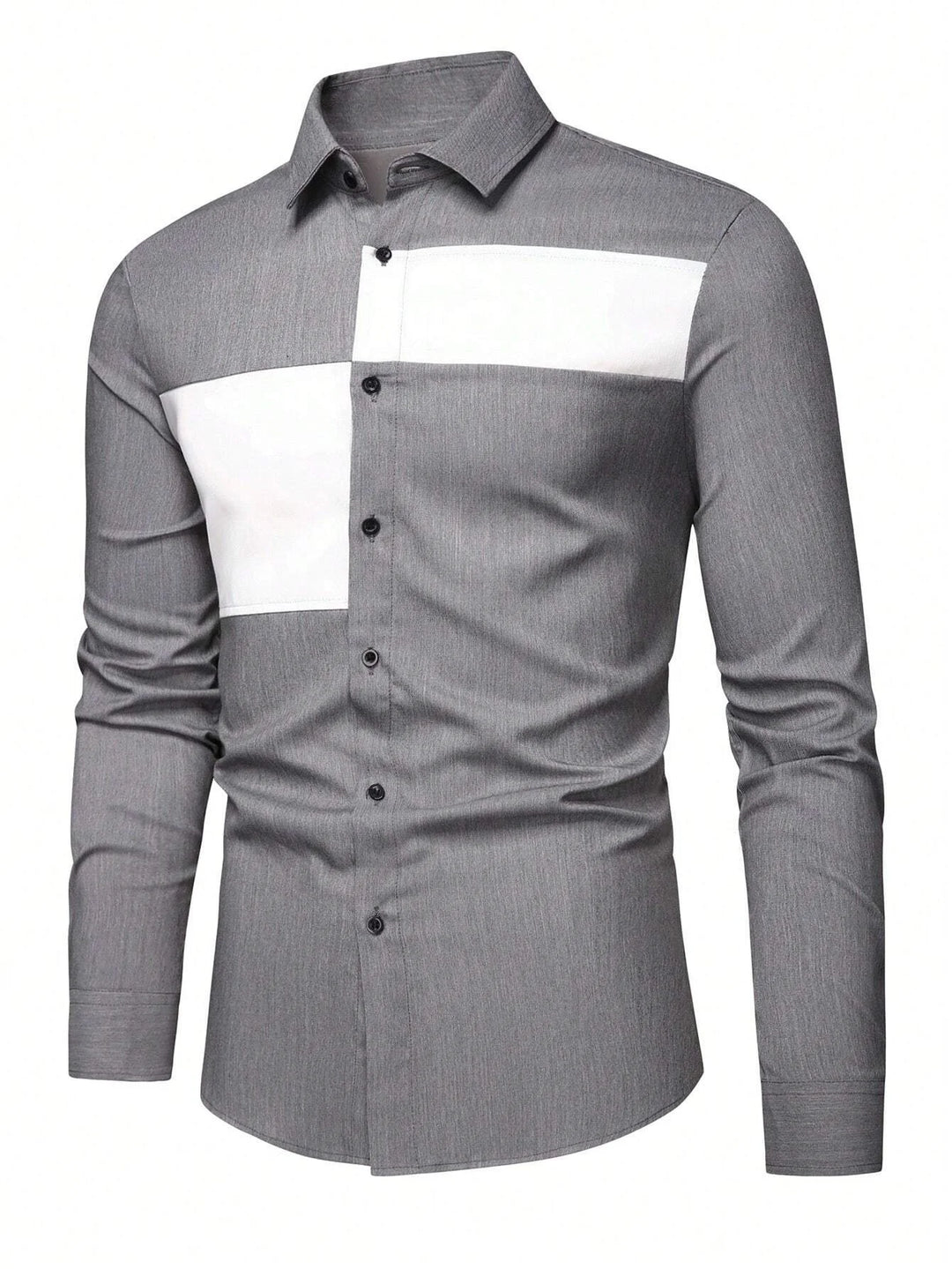 Men's Fashion Classic Business Casual Shirt Street Comfortable Long Sleeve Collar Single breasted Shirt Social Party Men's Shirt