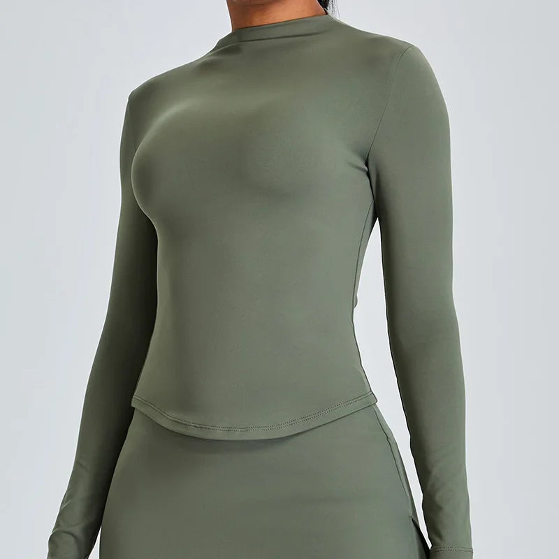 Yoga Shirts For Women Long Sleeve Fitness Long Sleeve Running Gym Clothes Workout Dry Fit Breathable High Elastic Sports Top