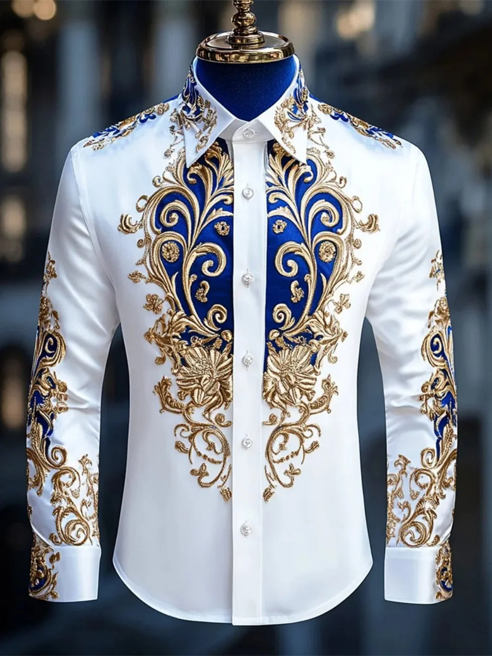 Men's Long Sleeved Shirt, High-Definition Printed Clothing, Outdoor Leisure Vacation, Luxury, Fashionable, High-Quality Designer