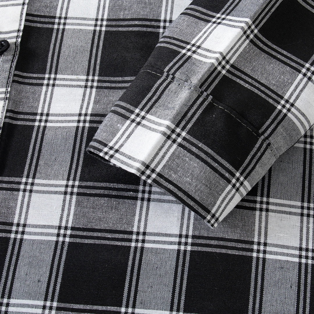Men's Shirt Spring And Autumn Coat Fashionable Classic Checkered Youth Casual Comfortable And Fashionable Button Up Long Sleeved