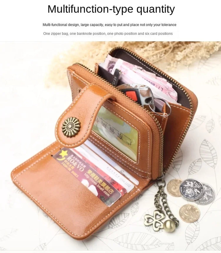 Women’s PU Leather Wallet – Small Coin Card Holder Short Clutch Purse