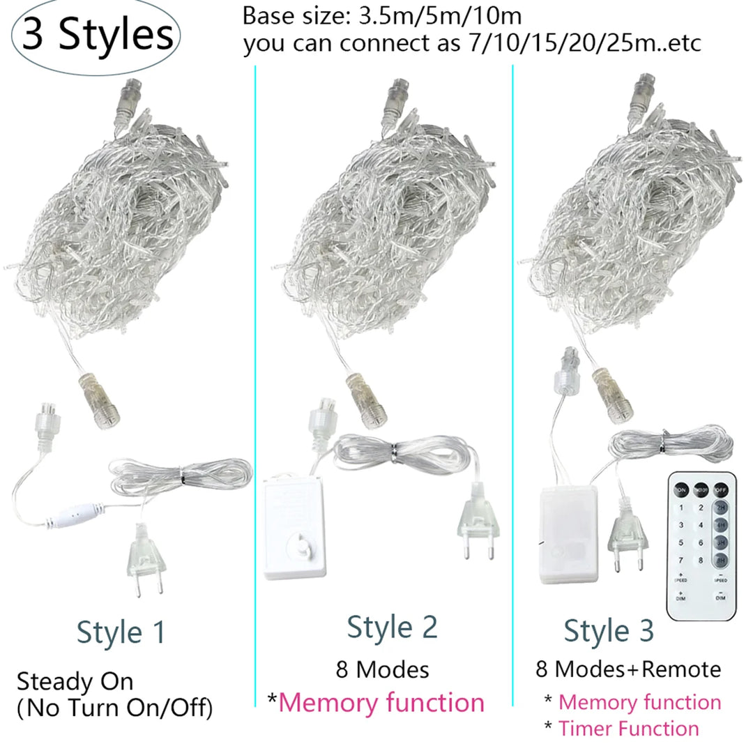 LED-Lichterkette in Eiszapfenform für Garten und Hof