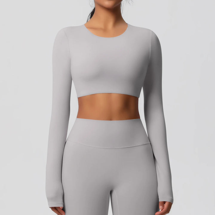 Yoga Shirts For Women Long Sleeve With Padded Fitness Running Gym Clothes Workout Dry Fit Breathable High Elastic Sports Top