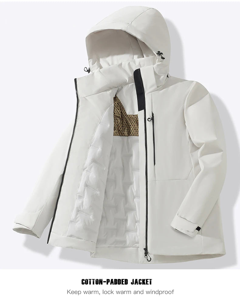 JNLN Unisex Waterproof Fleece Jacket – Windproof Thermal Coat for Hiking, Skiing & Outdoor Activities