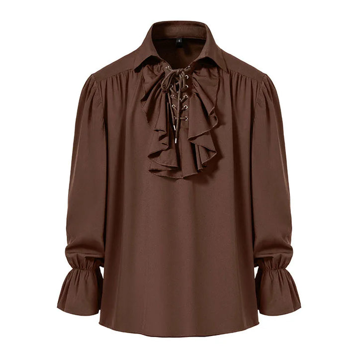 Men Shirts Medieval Retro Performance Dress Shirtspuff Sleeve Casual Stage Cosplay Party Male Clothes Chemise Shirt S09