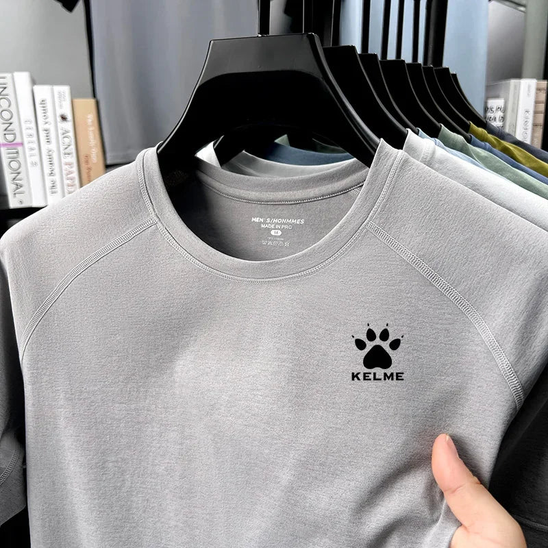 KELME's New Men's Summer High-Quality Round-Neck Breathable Quick-Drying Short-Sleeved Casual Sports Breathable Shirt