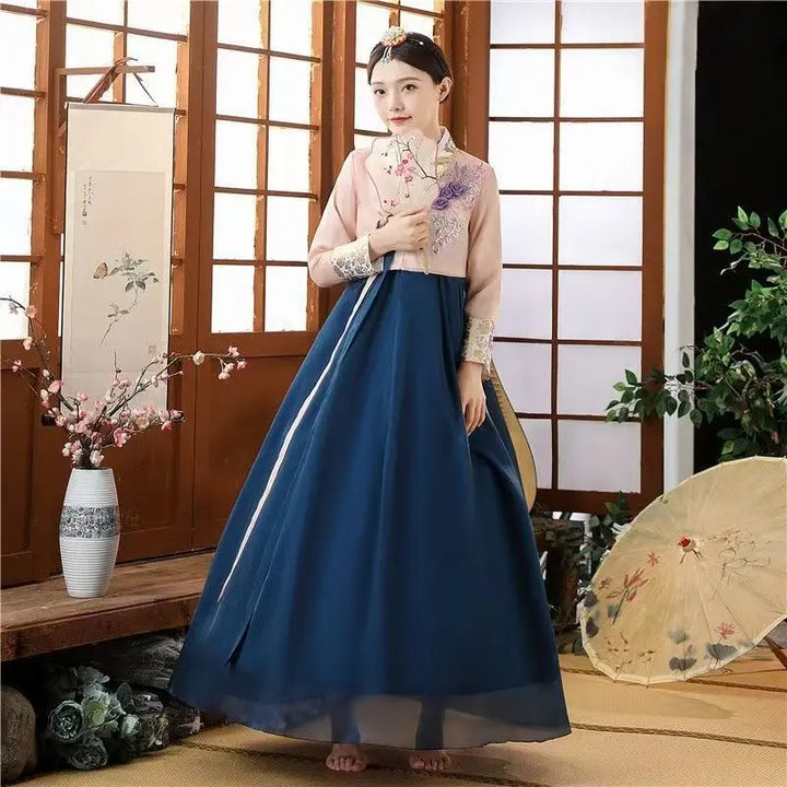 Traditional Korean Clothing Hanbok Dress for Women Ancient Palace Robe V-neck National Performance Wedding Dress Asien Style