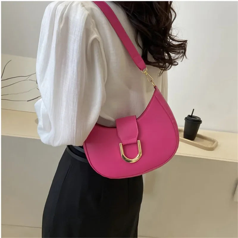 PU Leather Women’s Shoulder Bag – Trendy Underarm Purse