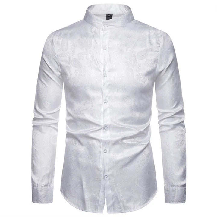 2025 New Men Fashion Medieval Floral Dress Shirts Stylish Long Sleeve Steampunk Shirt Men's Party Club Bar Social Shirt Male