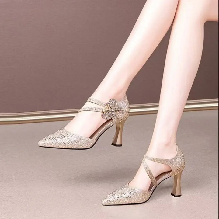 2025 Women’s Luxury Sandals – Korean Style, Pointed Toe High Heels