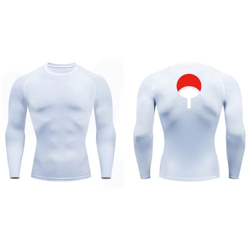 Graphic Compression Shirts for Men Athletic Quick Dry Rash Guard Stretchy Baselayers Undershirts Gym Workout Running Tshirt Tops