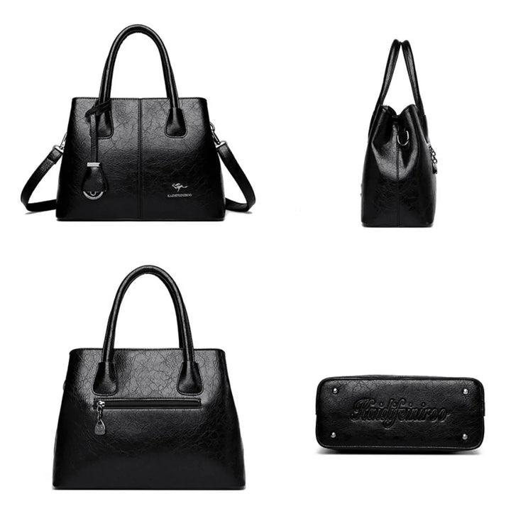 Women’s PU Leather Tote & Crossbody Handbag – Large Shoulder Bag