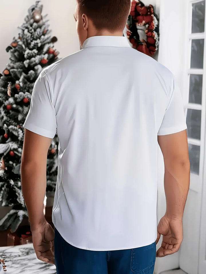 Men's short-sleeved shirts, suitable for business occasions, bridesmaid dresses, professional attire, uniforms, ID photos, etc.
