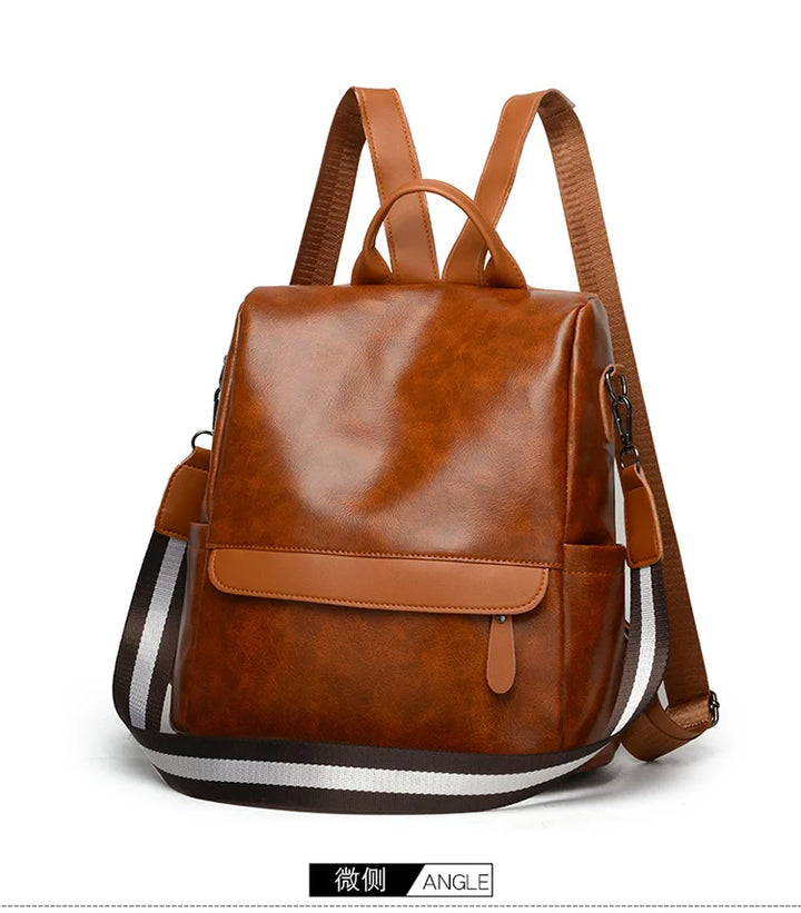 Women’s PU Leather Backpack – Fashion Daypack Shoulder Handbag