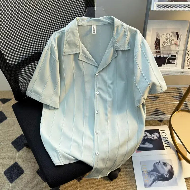 Shirt Men's Short-sleeved White Summer Trend Fashion Trend New Temperament