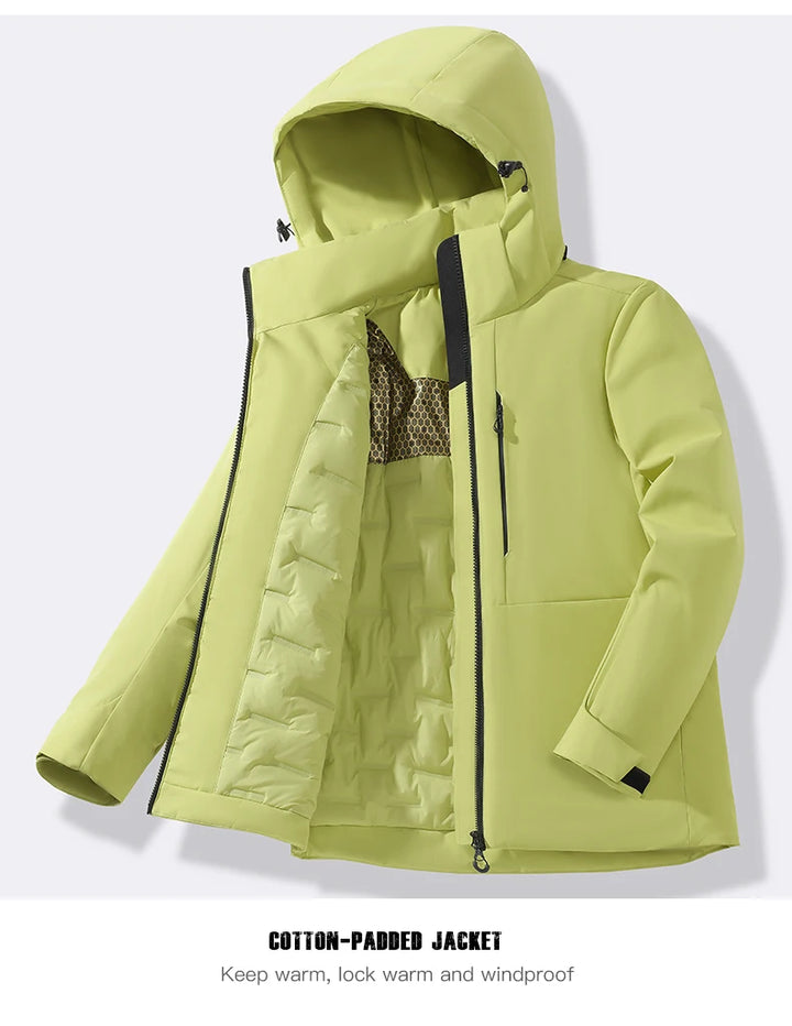 JNLN Unisex Waterproof Fleece Jacket – Windproof Thermal Coat for Hiking, Skiing & Outdoor Activities