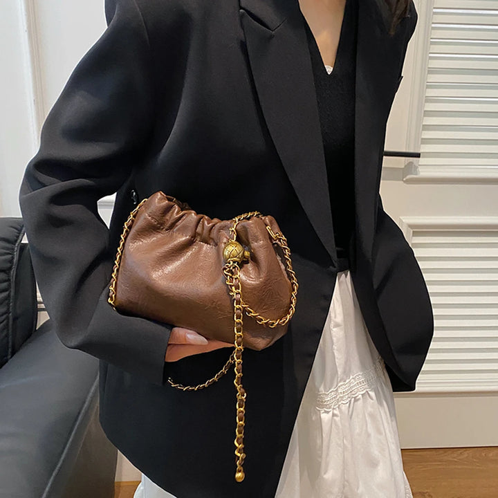 Damen-Umhängetasche aus PU-Leder, Hobo-Tasche