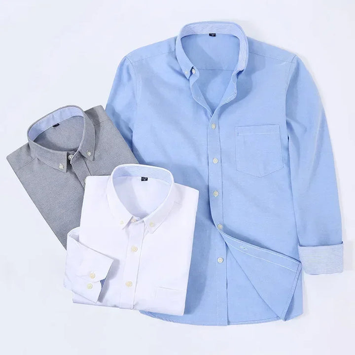 Men's Long Sleeve Shirt Spring Summer Autumn Winter Oxford Woven Slim Free Ironing Comfortable Soft Casual Fashion Simple Work