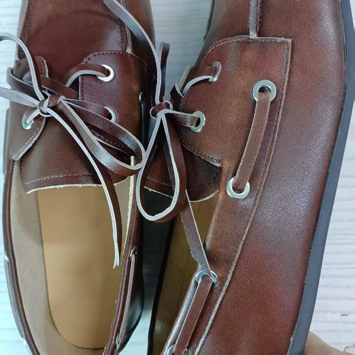 Women’s Leather Loafers – Soft-Soled Retro Spring/Autumn Shoes 2026