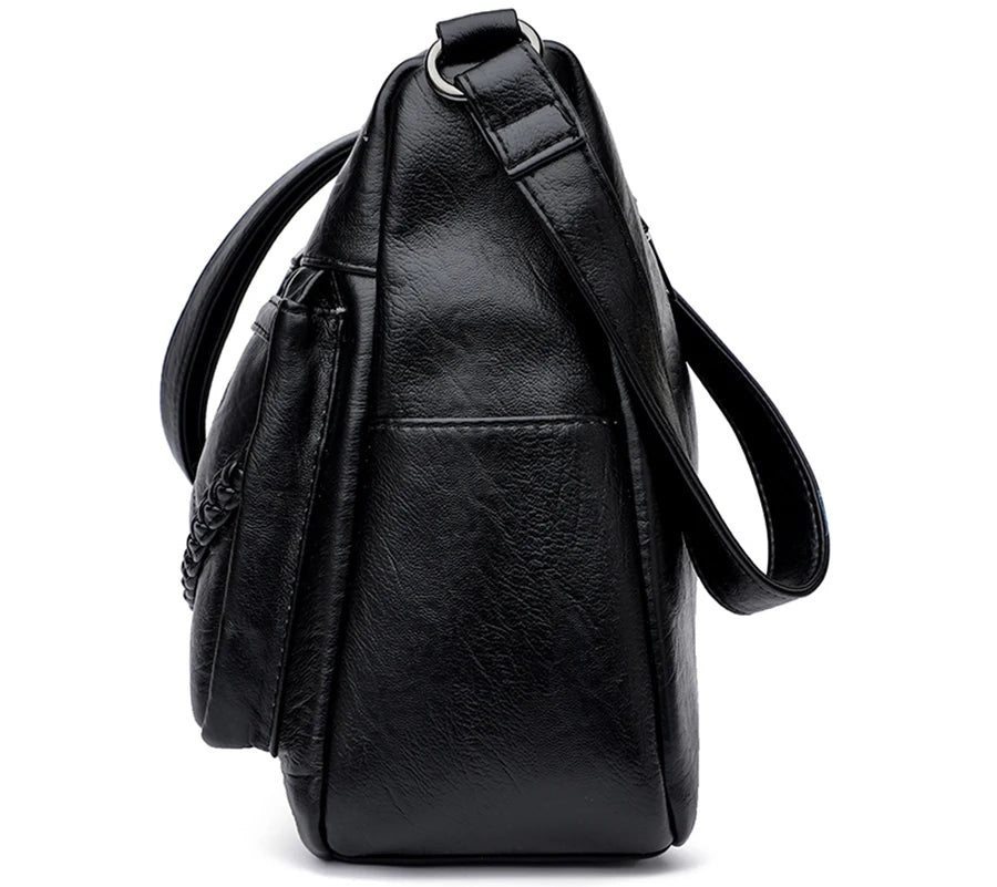 Luxury Women’s Leather Handbag – Multi-Pocket Crossbody & Shoulder Bag 2026