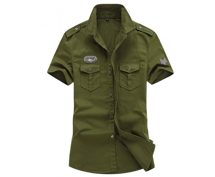 Spring Summer Men's Tactical Shirts Outdoor Men Cotton Shorts Sleeve Military Shirts Fashion Men Button Hiking Work Shirts