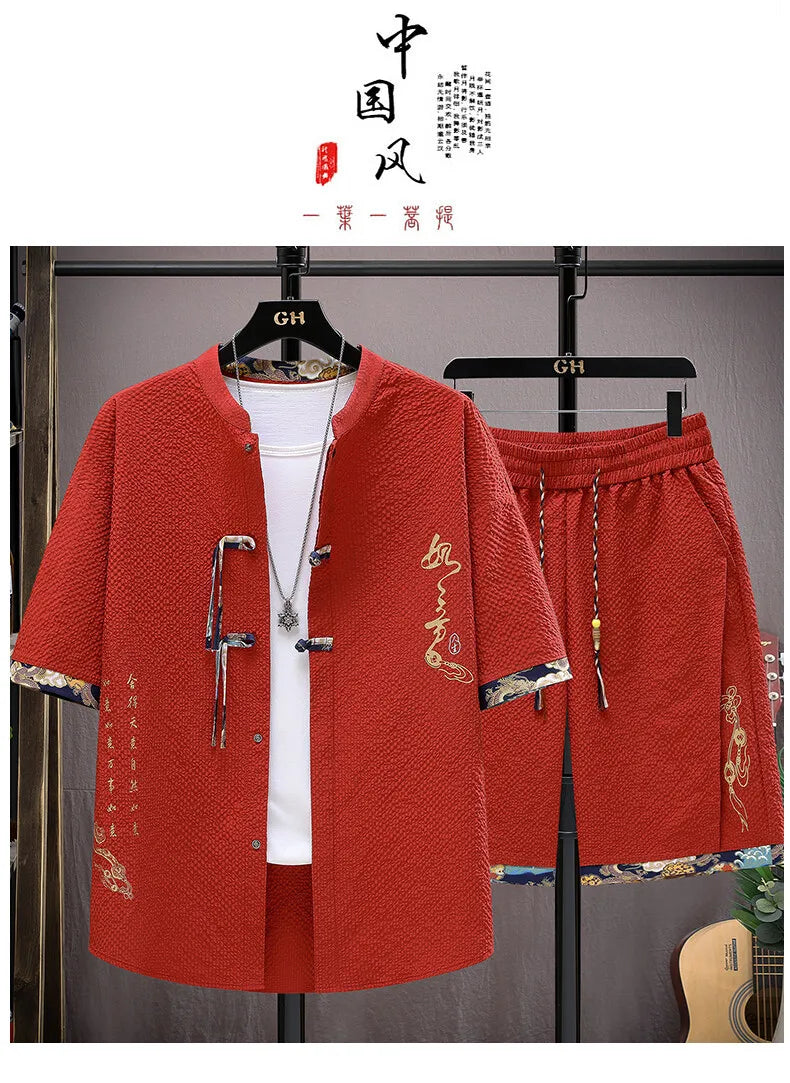 طقم قميص وشورت رجالي كاجوال - صيف 2025