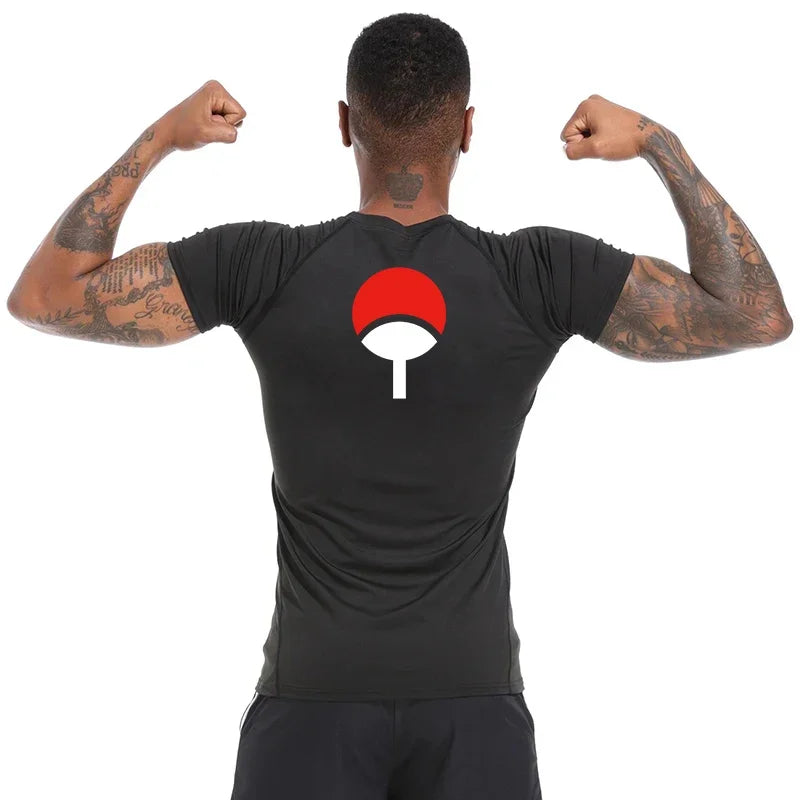 Graphic Compression Shirts for Men Athletic Quick Dry Rash Guard Stretchy Baselayers Undershirts Gym Workout Running Tshirt Tops