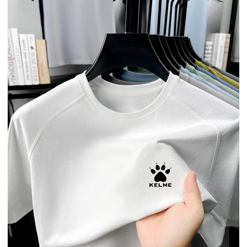 KELME's New Men's Summer High-Quality Round-Neck Breathable Quick-Drying Short-Sleeved Casual Sports Breathable Shirt