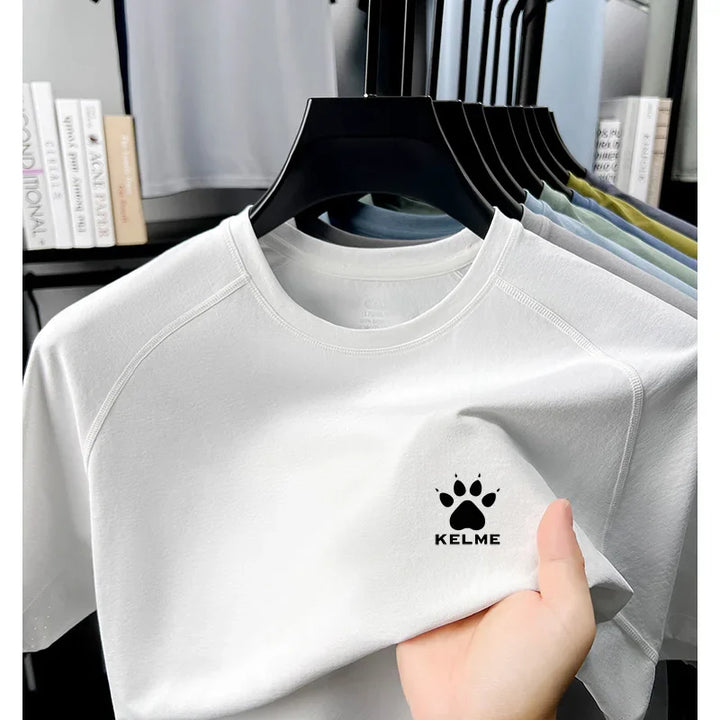 KELME's New Men's Summer High-Quality Round-Neck Breathable Quick-Drying Short-Sleeved Casual Sports Breathable Shirt