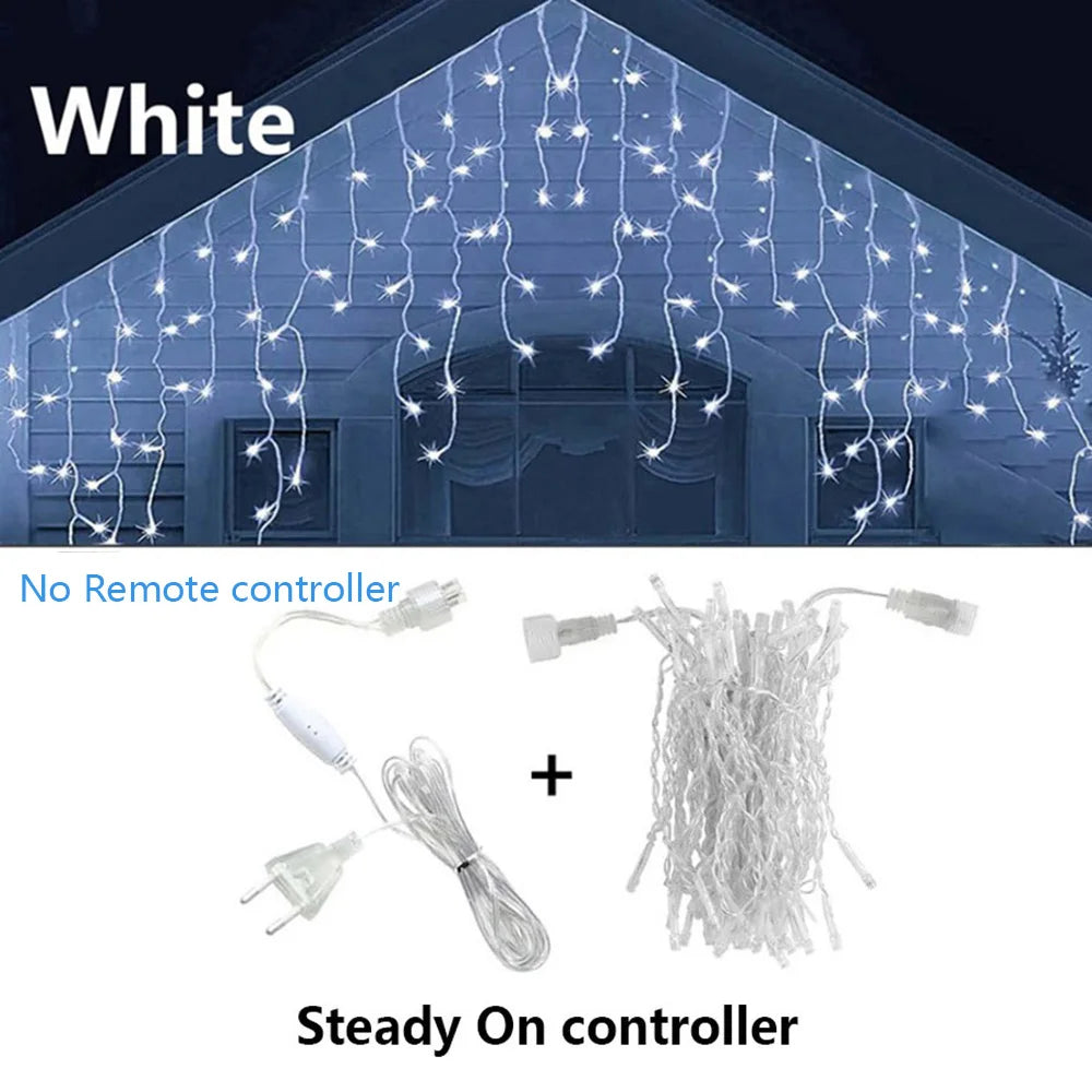 LED-Lichterkette in Eiszapfenform für Garten und Hof