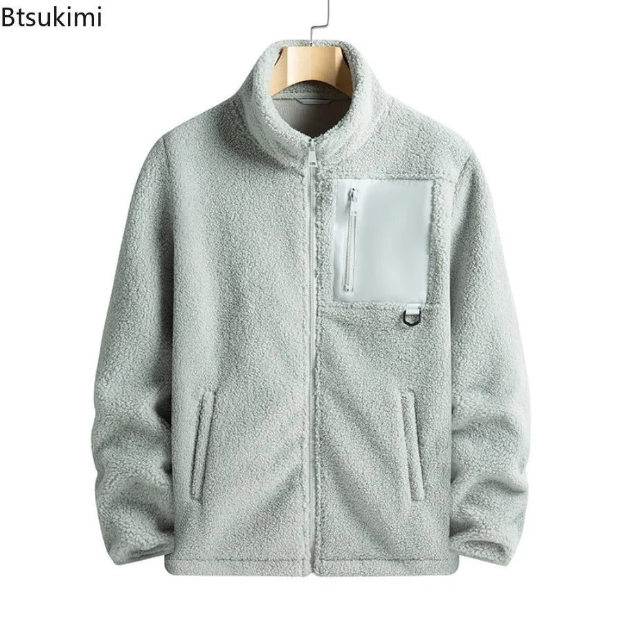 Men’s Warm Polar Fleece Jacket – Casual Outdoor Winter Coat