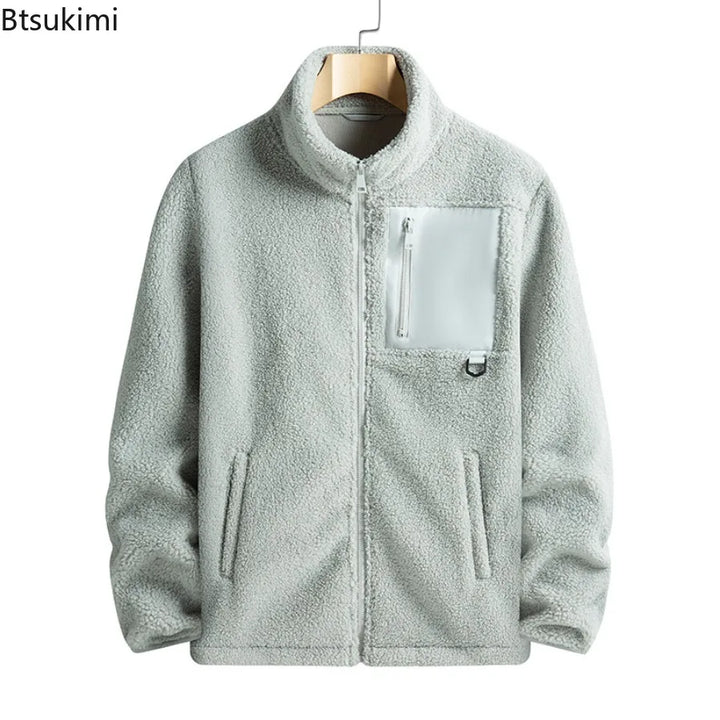 Men’s Warm Polar Fleece Jacket – Casual Outdoor Winter Coat