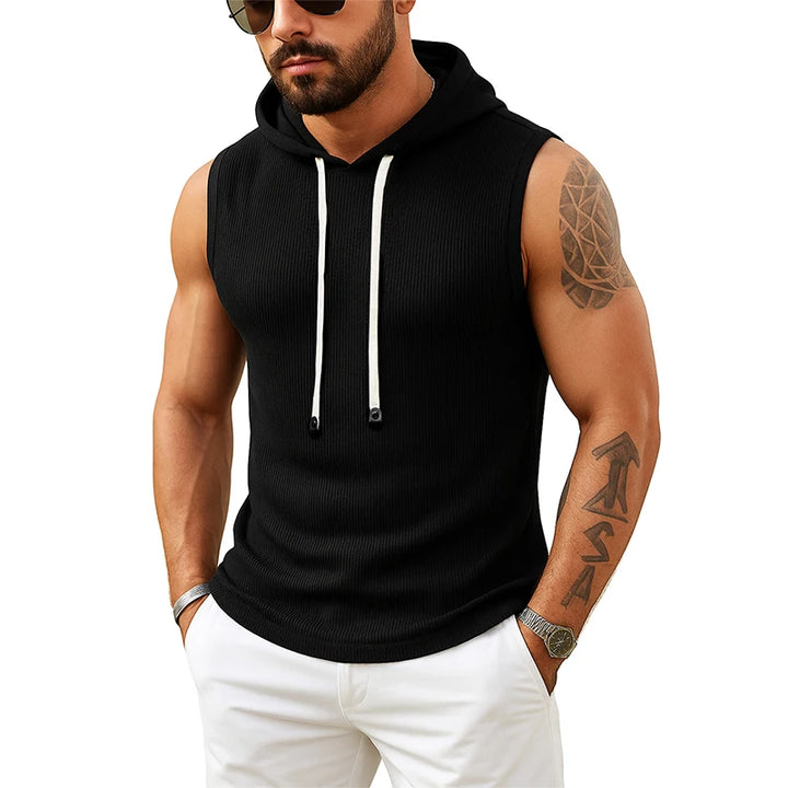 Men’s Hooded Tank Top – Sleeveless Muscle Fit Streetwear Tee