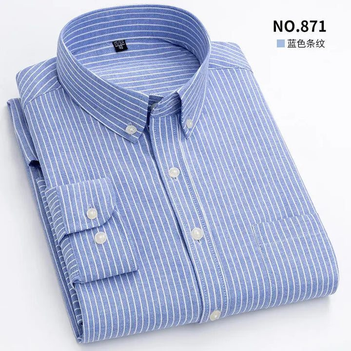 Men's Long Sleeve Shirt Non-Ironing Oxford Spinning Spring Summer Autumn Slim Casual Comfortable All Fashion Fast Color Shirt