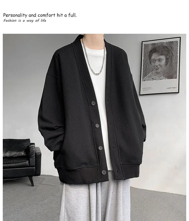 Plus Size Men’s Sweatshirt M–8XL – Heavy Blend Single-Breasted Autumn Jacket