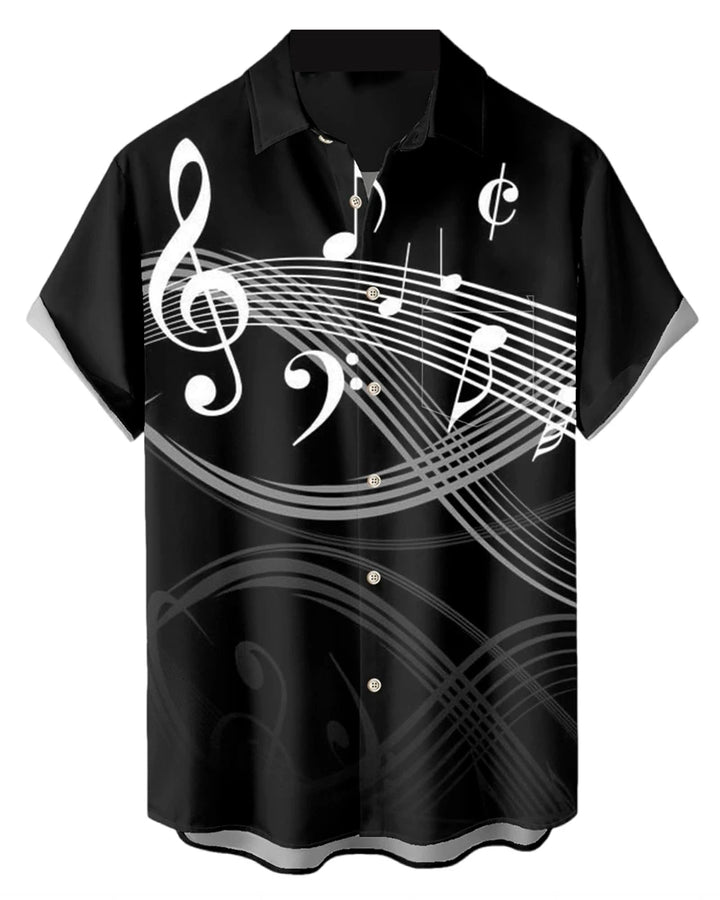 Music Men's Shirt 3d Print Casual Fashion Short Sleeved Shirt For Men Loose Summer Hawaiian Shirt Man Casual Men's Clothing New