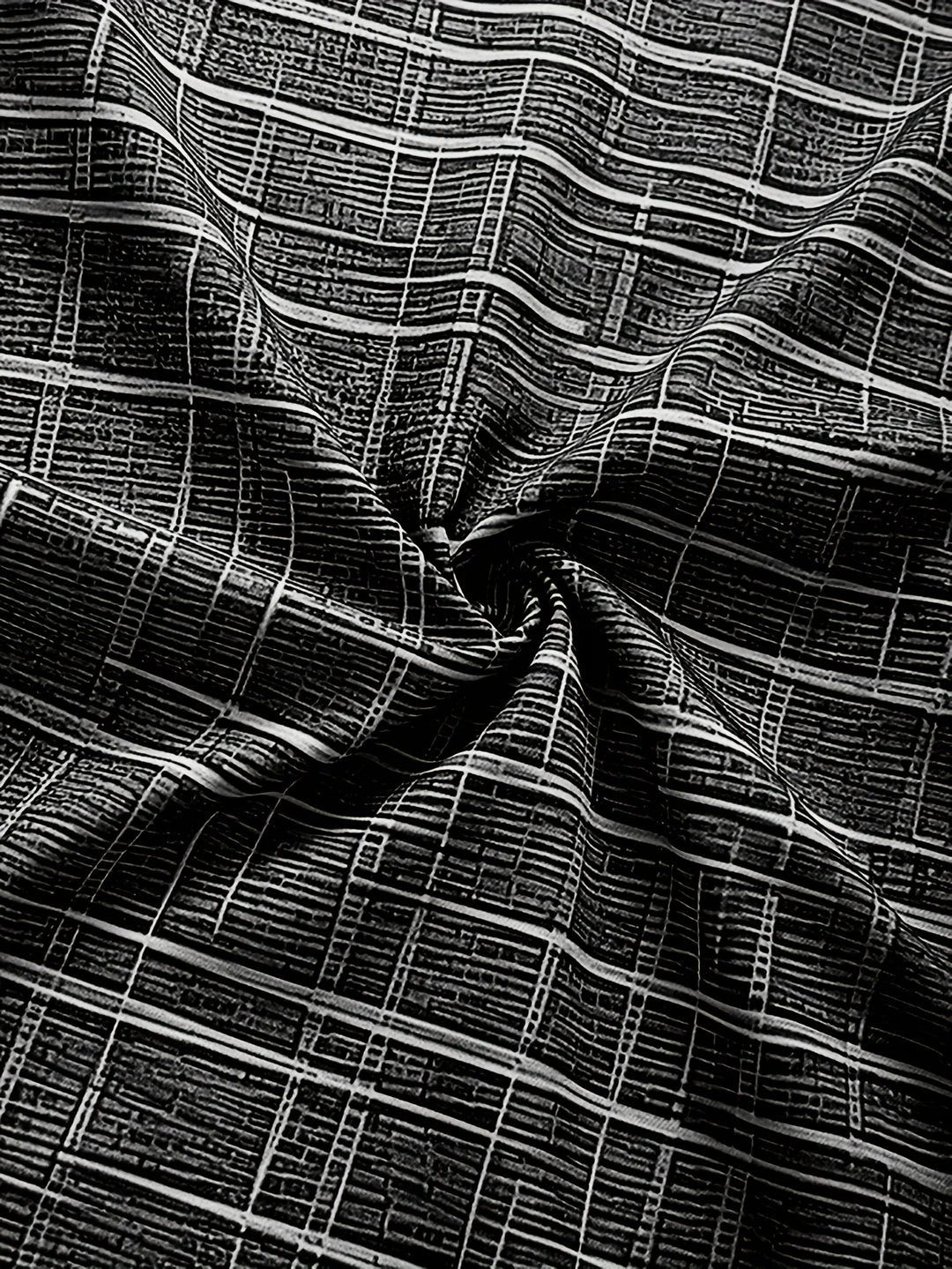 Vintage Shirts Black White Distressed Plaid Textured Printed Loose Casual Short Sleeve Lapel Tops Men Clothes