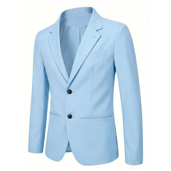 KIDWHXR Man Blazer Korean Slim Simple Solid Color Turn Down Collar Male Suit Outerwear Business Casual Long Sleeeve Men Coat
