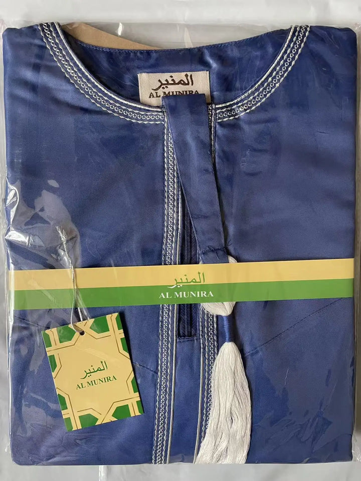 New 2026 Men's Muslim Abayas Dress Long-sleeved Pullover Kaftan Robe Men Jubba Thobe Pakistan Saudi Arab Caftan Islamic Clothing