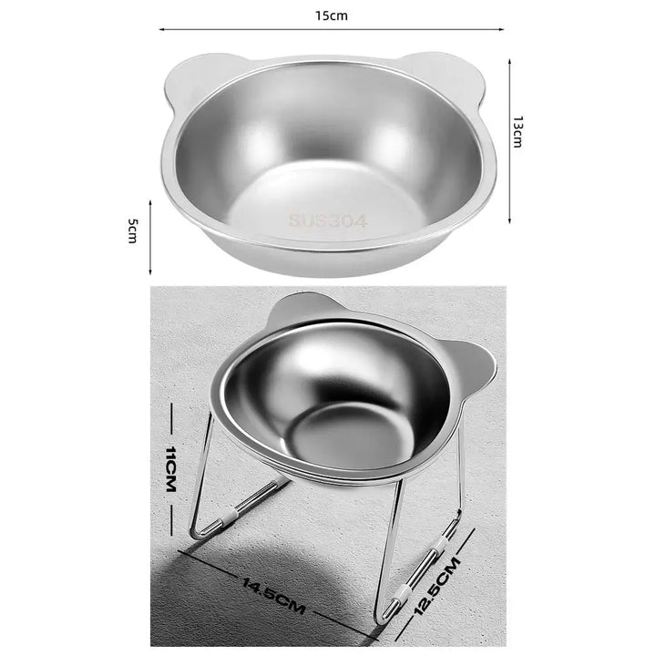 FurEase™ Tilted Stainless Steel Cat Bowl