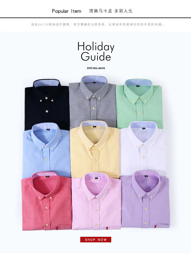 Men's Long Sleeve Shirt Spring Summer Autumn Winter Oxford Woven Slim Free Ironing Comfortable Soft Casual Fashion Simple Work