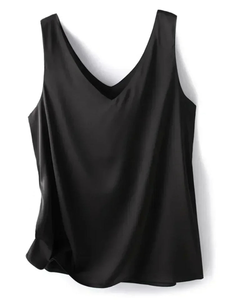 2025 Women’s Satin Silk Camisole – Sleeveless V-Neck Summer Tank Top