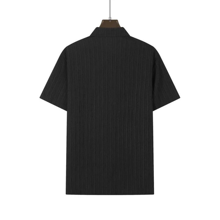 Men's Casual Short Sleeve Shirt Lightweight Men Breathable Summer Fashion Tops Solid Turn-Down Collar cardigan daily Male Shirts