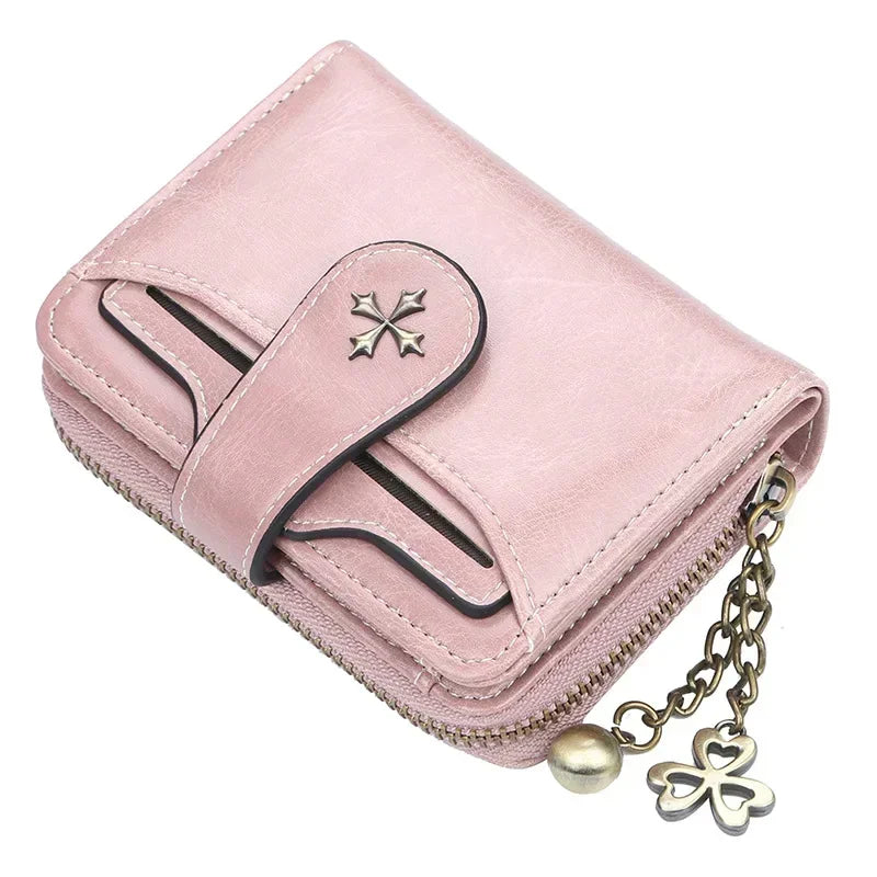 Women’s PU Leather Wallet – Small Coin Card Holder Short Clutch Purse