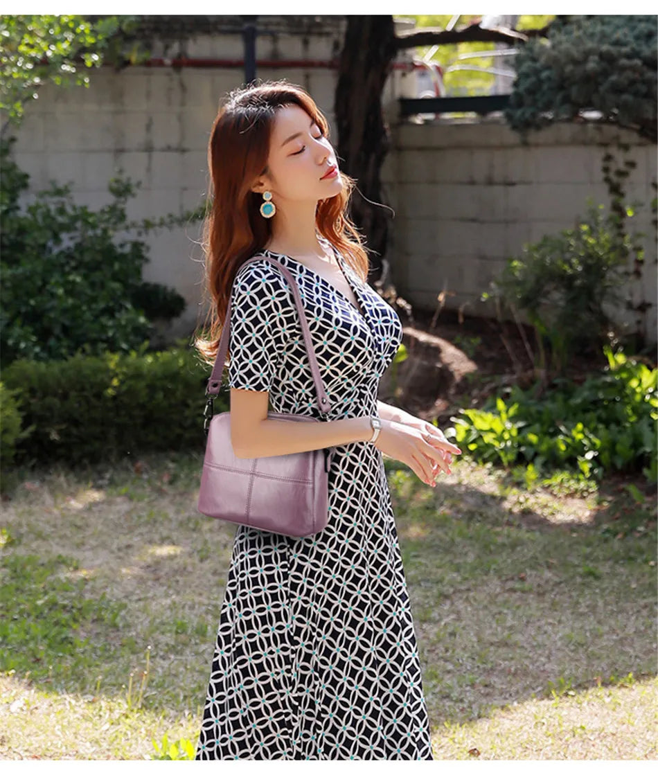 حقيبة كتف وحقيبة كروس فاخرة للنساء مصنوعة من جلد البولي يوريثان